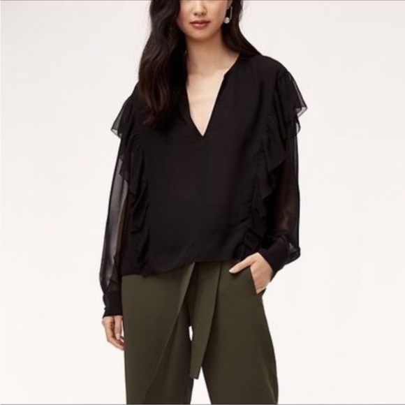 Wilfred ruffle blouse in size small in black - Picture 1 of 9